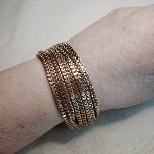 8‑Strand Gold Tone Box Chain Bracelet with Extender